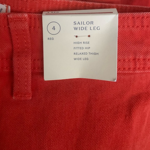 NWT Women's Coral Red Sailor Wide-Leg Jeans - Picture 7 of 7